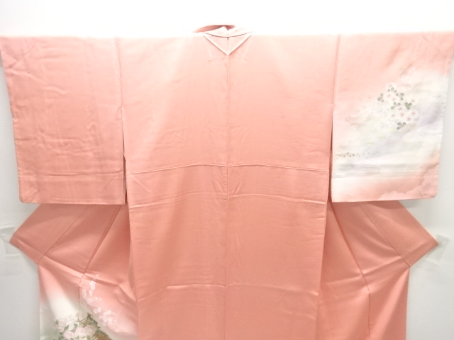  屋敷に草花模様訪問着